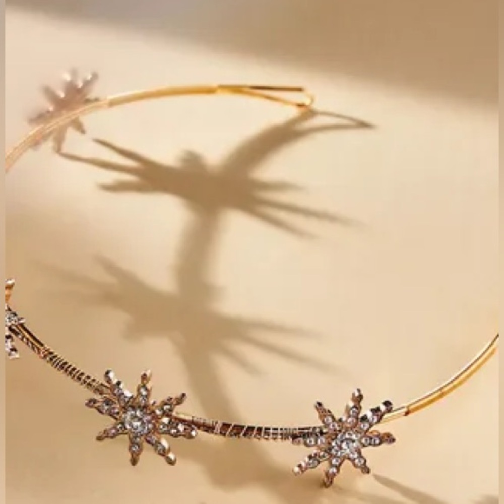 Anthropologie Serafina Ari Bridal Gold Starburst Headband